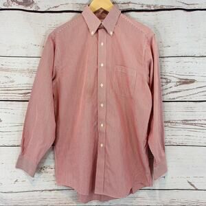 Brooks Brothers red white stripe button down shirt